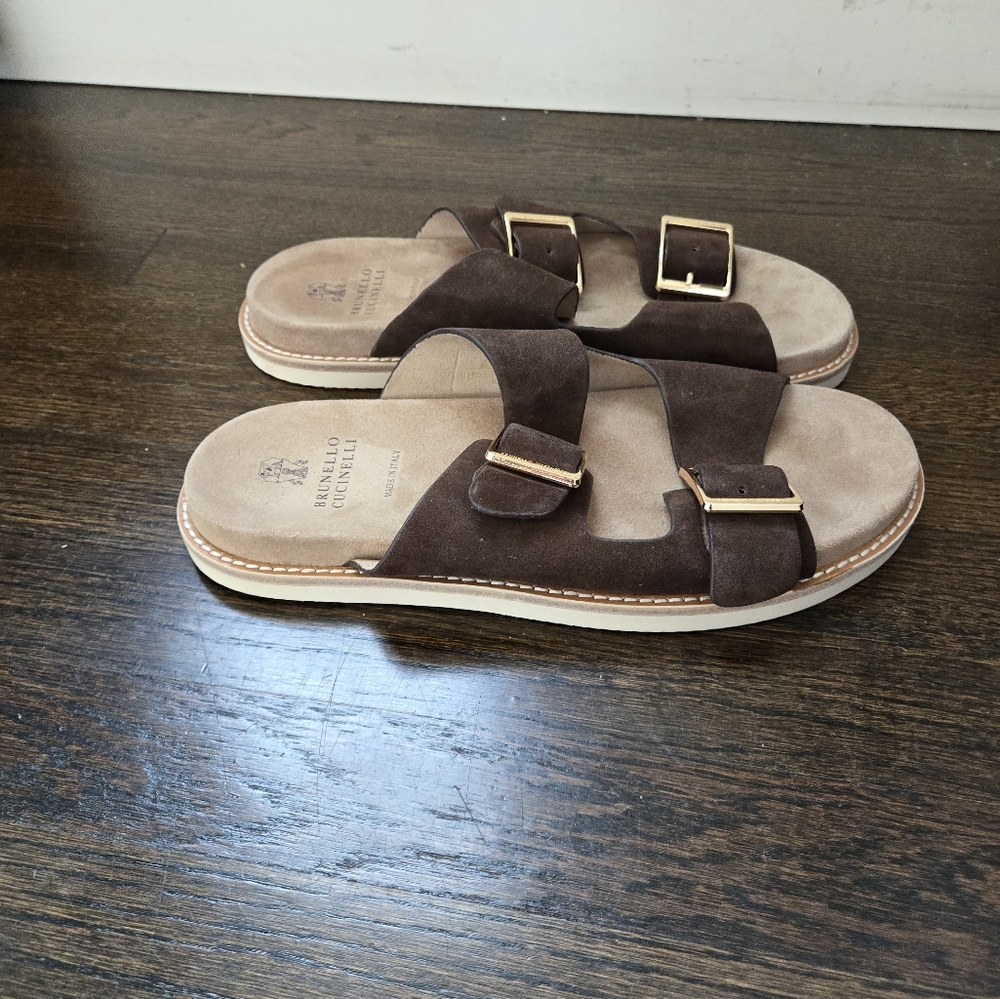 Brunello cucinelli double buckle sandal men's 11
